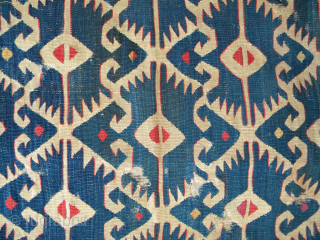 Anatolian kilim fragment, 170 x 67 cms, mounted on linen.
                       