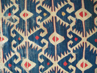 Anatolian kilim fragment, 170 x 67 cms, mounted on linen.
                       