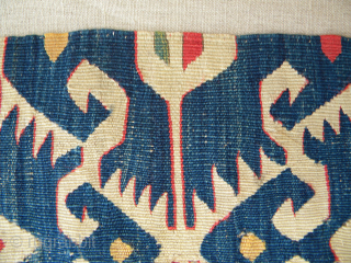 Anatolian kilim fragment, 170 x 67 cms, mounted on linen.
                       