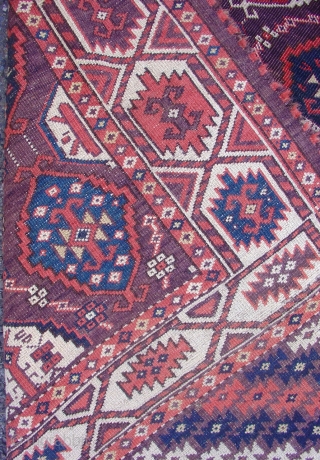 This is a Chodor Turkmen main carpet with a classic Ertmen gul field. While quite a few of these nineteenth century Central Asian tribal carpets survive into our time, this example is  ...