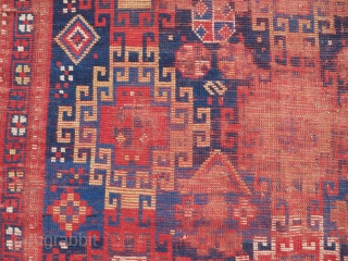A beautiful late 19th c. Kazak in Memling gul pattern. Worn but not damaged. Only some rushed repairs on the selveges 
Best offer          