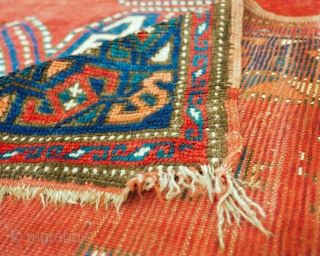 This is a spectacular collector's antique Caucasian Kazak rug dating to the second half of the 19th century (1860-1890) it features three different Seichour cruciform motifs referred to by western scholars as  ...