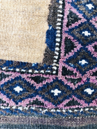 A nice Camel ground Baluch about 80-90 years old,the border is rug and the middle is Kelim.in a very good condition.            