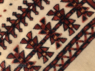 A very nice Antique Turkmen Tent band Fragment ca.1880,size:144,5x30 cm,back side has been sewn by a white cloth.pls not to hesitate to ask me any question.shipment from Munich-Germany     