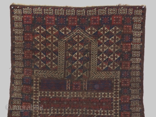 Antique Turkoman engsi around 1880(Wool and silk) . Maybe Belutchi or Arabatchi? 
size 136x105 cm                  