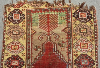 Early 19th Century Central Anatolian Karaman Prayer Rug Size.148x96cm                        