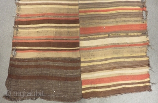 Early 19th C South Anatolian Striped Kilim All Colours Natural Size.305x185 Cm                     