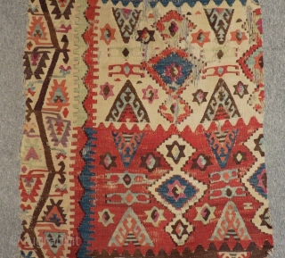 Mid 19th Century Anatolian Kilim Size.380x85 Cm                          