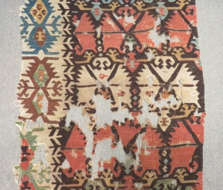 18th Century Anatolian Kilim Fragment 220X83cm                           