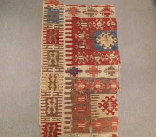 Second 19th Century Anatolian Kilim fragment Size.215x75 Cm                         