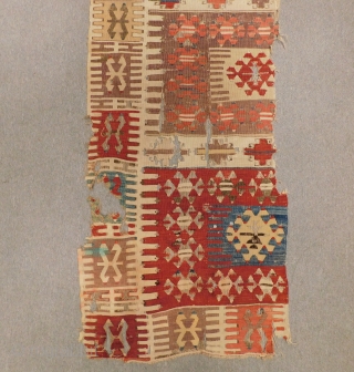 Second 19th Century Anatolian Kilim fragment Size.215x75 Cm                         