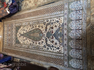 Exceptional Persian Kalamkar, size 270/130 cms , backed with nice old silk fabric                    