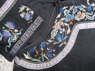 'Tu-jia' Minority, Songtau county. Guizhou province, South China, Womans tunic. Silk embroidery on satin base with cotton indigo lining Est.early 20th century.           