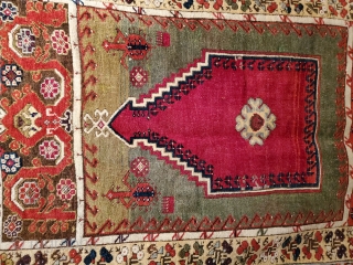  hello I hope all is well with you and yours . This post is for a Kirsehir prayer rug 
 at least 100 years old, good dyes , wool and drawing  ...