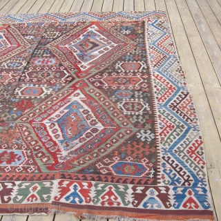 C.Anatolian kilim, 8'7' x 9"  2.74m x 2.44m, 3rd qtr.19th C. or earlier.  Recently purchased from a family who has owned it for over 95 years, this Central Anatolian kilim  ...