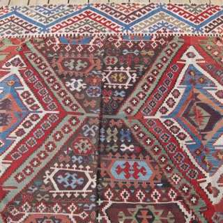 C.Anatolian kilim, 8'7' x 9"  2.74m x 2.44m, 3rd qtr.19th C. or earlier.  Recently purchased from a family who has owned it for over 95 years, this Central Anatolian kilim  ...