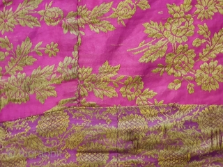 Hundred years old zari bafi textile,silk
With silver threads                         