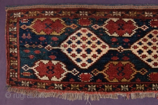 pre 1900 full pile antique Ersari trapping 139 x 42 cm (4ft 8" x 1ft 5") last quarter 19th century. All dyes appear natural to me, colours brownish red, blue, green, yellow,  ...