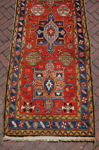 antique Heriz runner 262 x 76 cm (8ft 9"x 2 ft 6") 1st quarter 20th century, good condition, all natural dyestuffs.
more info please ask.         