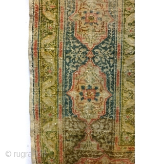 Silk, Antique Hereke, even wear, low pile. Softly fading away.
170 x 118 Cm. 5.6 Ft. x 4 Ft. 
              