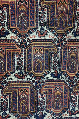 Large Afshar, 274 x 225 Cm. 9.1 feet x 7.5 feet. 
Worn right top corner and left bottom corner. 
Rare size.            