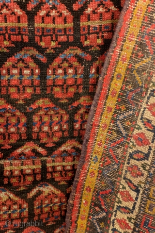 Georgian rug, west Caucasus, antique,  107 x 360 Cm. 3.5 x 12 feet. natural colors. 
wear in the top border.. Price very reasonable.         