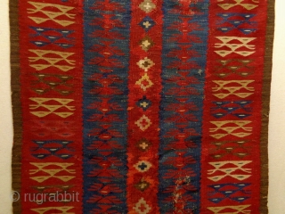 Sarkoy kilim.
Balkan, probably Bulgaria. 
200 x 100 Cm. 
1870 - 1885 
                     