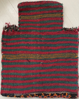 Bakthtiari salt bag (namakdan) from the First Quarter of 20th Century. Back is flatweave, front is sumak and the bottom is pile rug. Excellent condition. Please reach out for more details.  