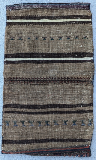 A beautiful Antique Sistan baluch Balist or poshti(cusion)full pile excellent  condition,late 19th century wonderful range of colors blues,greens with original back camel color size 2'5" × 1'6"     