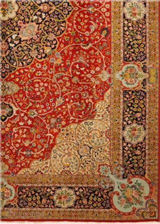 Old Persian Tabriz ca. 1920's in excellent condition measuring 11'5" X 15'9" signed by the master weaver "Salami".               