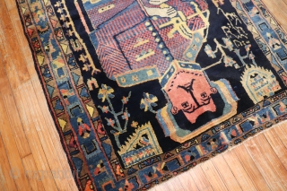 Antique Lilihan or inglesis pictorial rug.  Measure 4'6''x6'6''.  Rare large size for a pictorial rug.  I was told this was a famous Pilot.  Colonel Mohammad Taqi-Khan Pessian.   ...