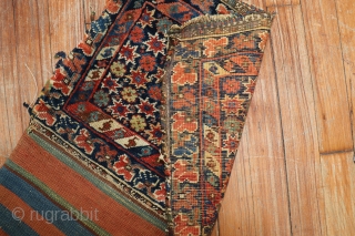 Antique Afshar ? Bagface with stars. 1'5''x2'3'' including kilim. Needs some attention.                     