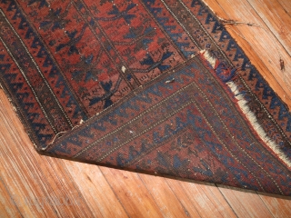 Antique Balouch 1'6''x2'10''.  Has some damages and needs some attention on sides.                    