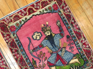 An Awsome pair of Kerman Mats.  Rostam..  was told he was the real life Robin Hood!  Pretty cool and awesome.  Rugs have minor wear in them.  Very  ...