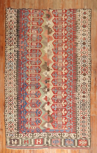 ANtique Turkish Kilim Fragment.  In fair condition.  5'4''x8'                       