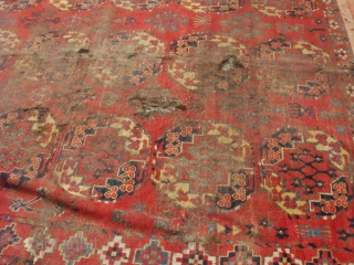 An un-useable Ersari rug. The end kilims are not original and were sewn to the rug at a much later date. Size doesn't matter!         