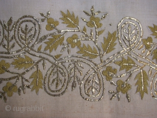 Ottoman Towel ( Peshker Tel kirma) gold and thread work wondrful Circa 1900                    