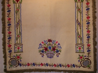 Ottoman felt prayer  silk thread and gold and thread work Circa 1900 or 1910                  