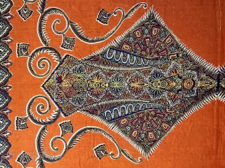 İndian kalamkari Textile orange                             