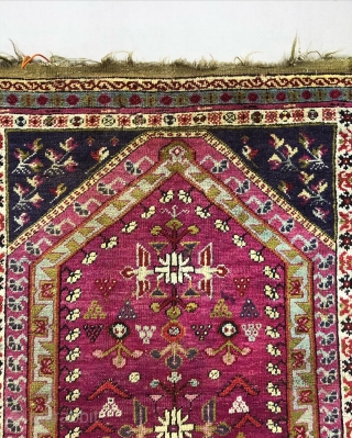 Antique prayer rug wonderful colors and very good condition all original AVAILABLE if need any more information please contact DM - E-mail  sahcarpets@gmail.com  or WhatsApp +905358635050 
Thank you very much  ...