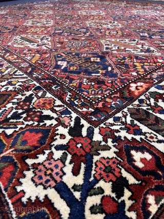 Old and Decorative Bahktiari Carpet 11’6”x13’3” feet ( 3,51x4,05 cm ) very nice tree of Life Garden design , very nice colors and nice conditions all original AVAILABLE if need any more  ...