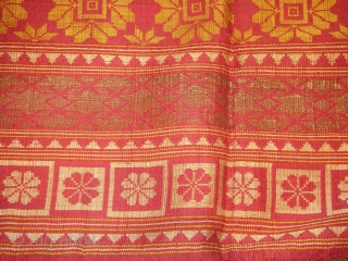 Antique Turkoman or Uzbek wonderful colours and silk and metalic thread  very fine Circa 1850 or 1860               