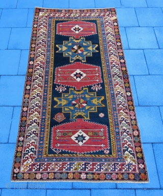 Caucassian Shirvan sahnasar rug wonderful colors and excellent condition all original size 2,33x1,25 cm Circa 1890-1900                 