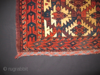 Yomud Asmalyk, Mid. 19th century, All natural colors, Very fine knotted, Not restored, Size: 120 x 80 cm. 47" x 31.5" inch.           