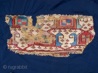 Rare anatolian fragment around 1800. Mounted on fabric. ca. 70x35cm.                       