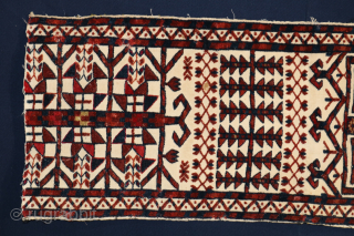 Very Fine Two Antique Turkmen Saryk Tent Band Fragment Wool & Silk, Mid 19th Century 112 cms x 35 cms (44 ins x 13 ins).         ...