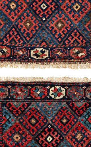 Two Jaff Bag Faces
63 x 50 cm  (2' 1" x 1' 8") each
Persia, ca. 1900
Condition: good, good pile              