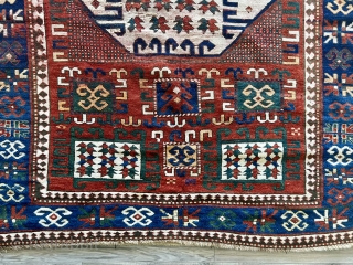 KAZAK Karachopa rug, dated 
94” x 63” 
Condition: small repairs, no holes or tears.                   