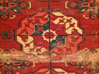 Very early and beautiful Tekke main carpet, 18th Century, with 4 by 9 gull design measuring 6'3" x 7'9" 192cms x 237cms :)          