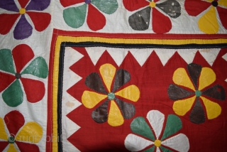 A hand stitched patchwork table cover, from Sekhawati area (Rajasthan) 1910/20                      